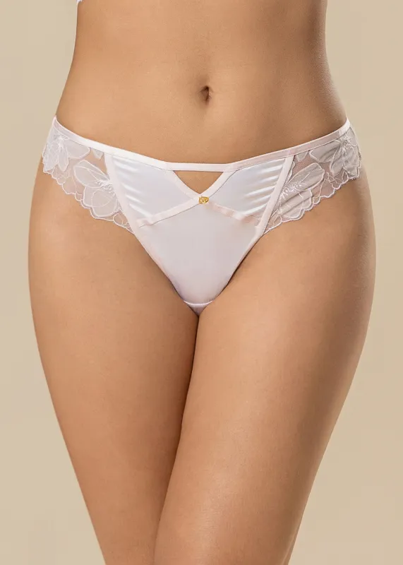 HALONA Pink Floral Embroidery Lace Tanga Panties sold by UCA Lingerie