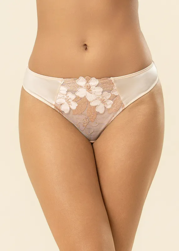 ESME Nude Pink Floral Lace Tanga Panties sold by UCA Lingerie