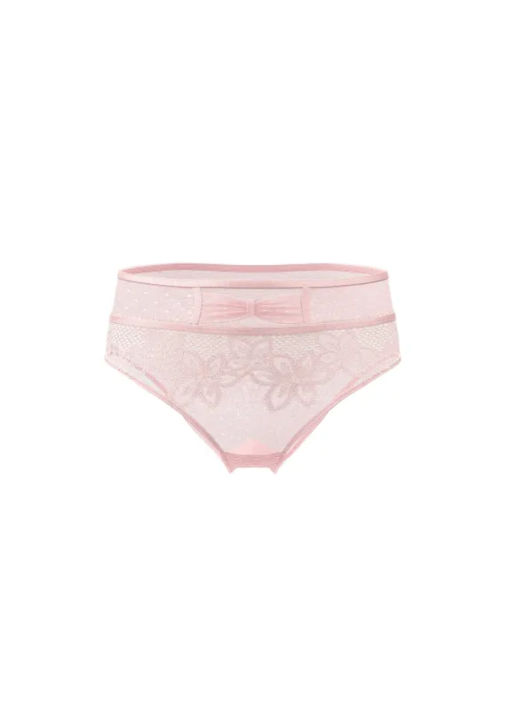 LINA Plus Pink Floral Embroidery Lace Brief Panties sold by UCA Lingerie