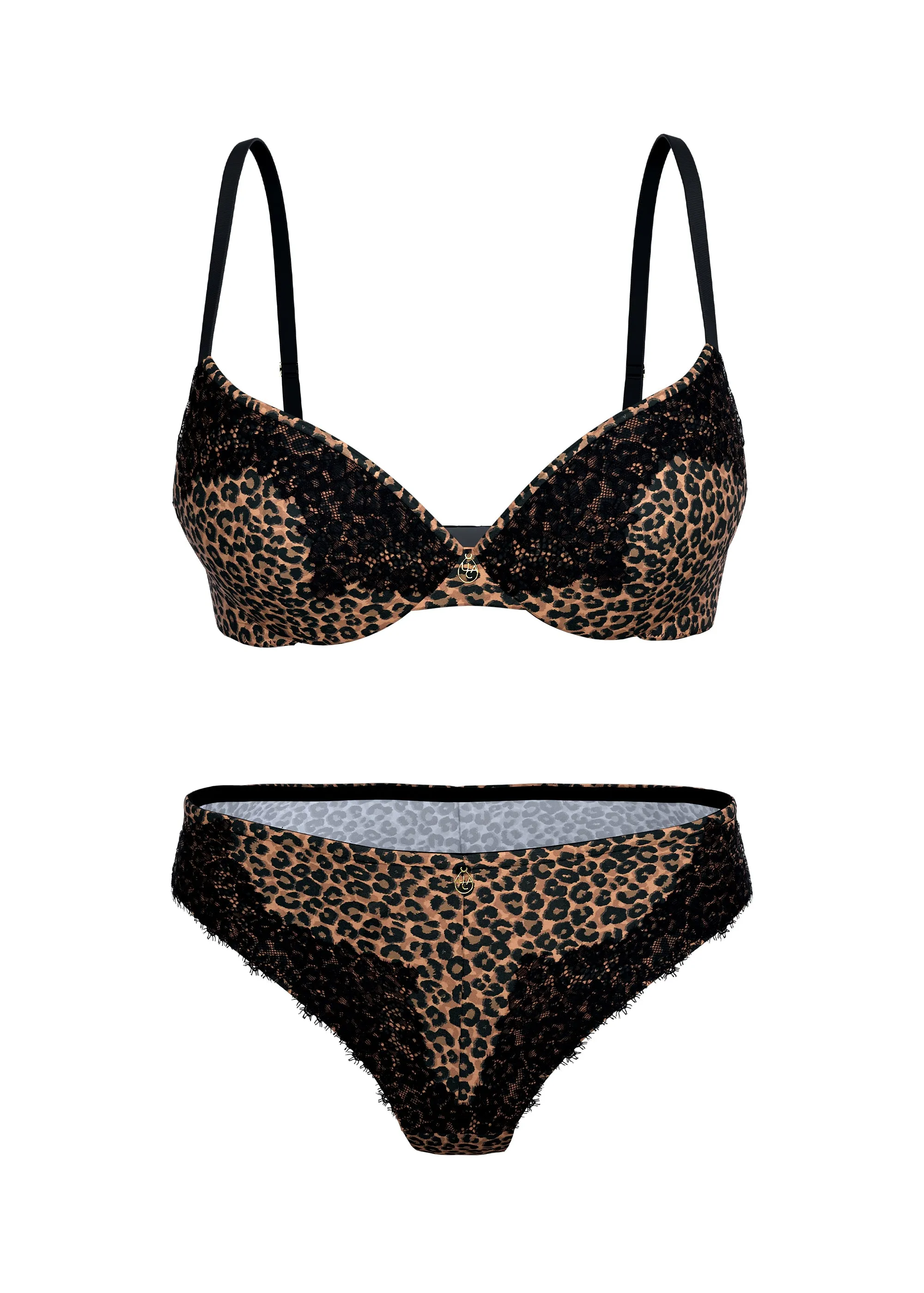 SAGA Leopard Print Black Lace Lingerie Set sold by UCA Lingerie product image thumbnail 5