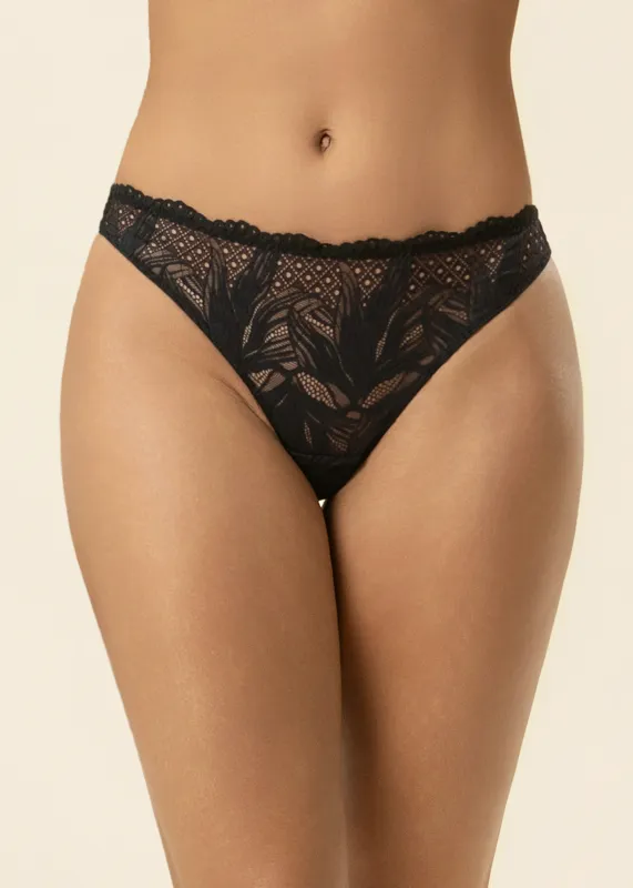 MIRA Sexy Black Lace Brief Panties made by UCA Lingerie