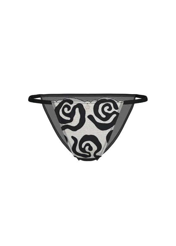 QUINN Plus Black Spiral Embroidery Lace Hipster Panties sold by UCA Lingerie