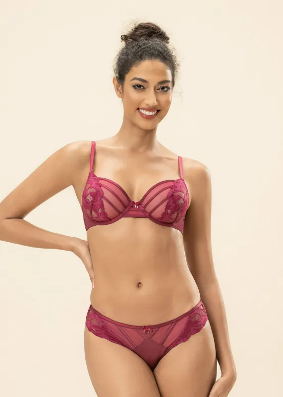 FLORA Red Seductive Lace Bra & Plus Panty Set sold by UCA Lingerie