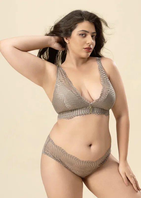 MANDY Plus Brown Lace Lingerie Set sold by UCA Lingerie