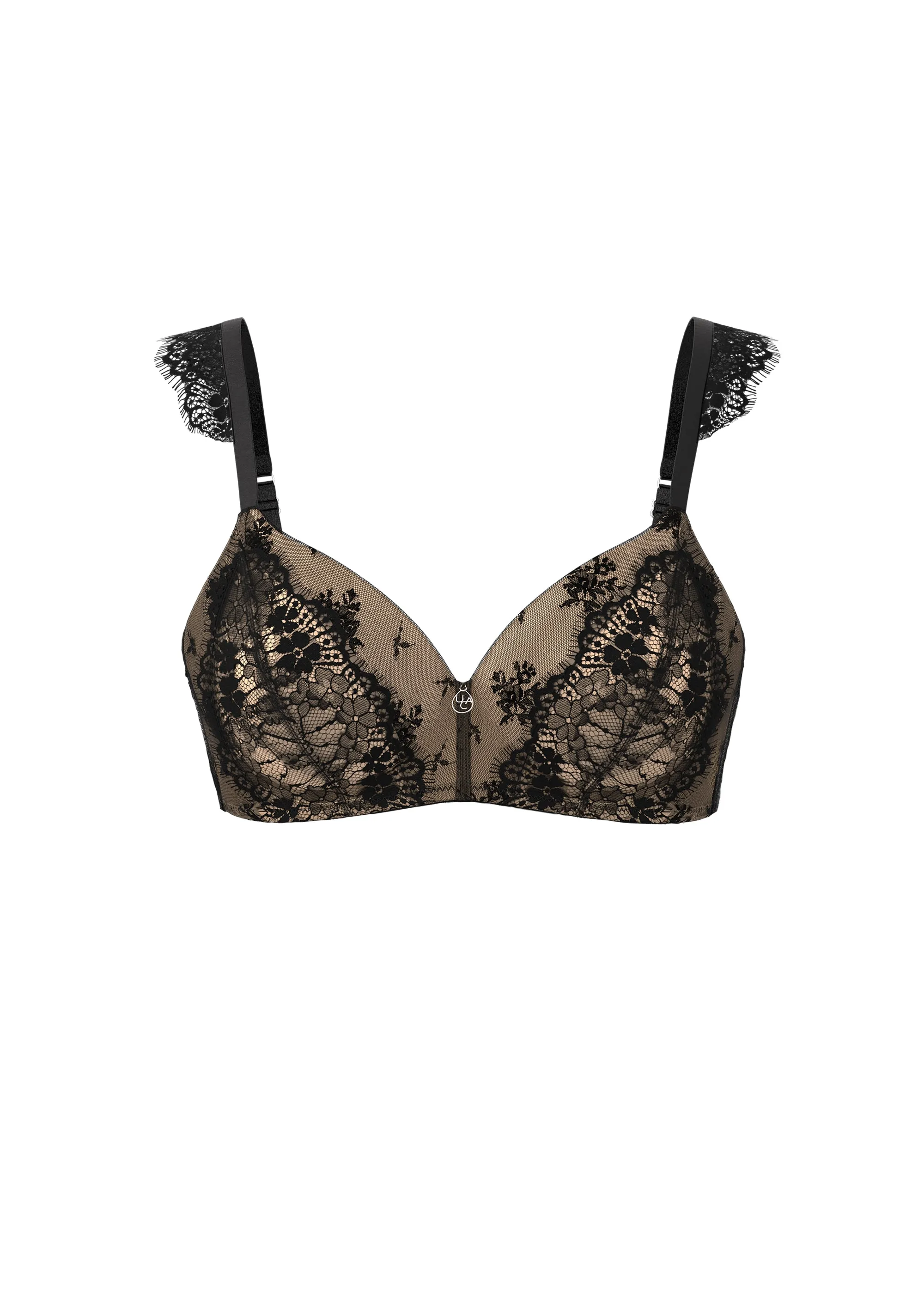 MAEVE Plus Black Eyelash Lace Wireless Triangle Bra sold by UCA Lingerie product image thumbnail 5