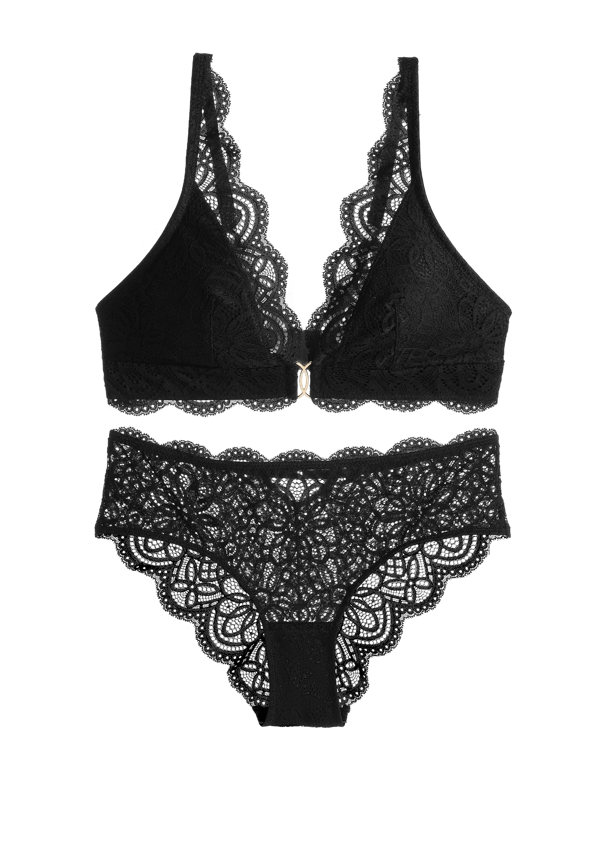 MIA Black Lace Bra & Plus Panty Set sold by UCA Lingerie product image thumbnail 5