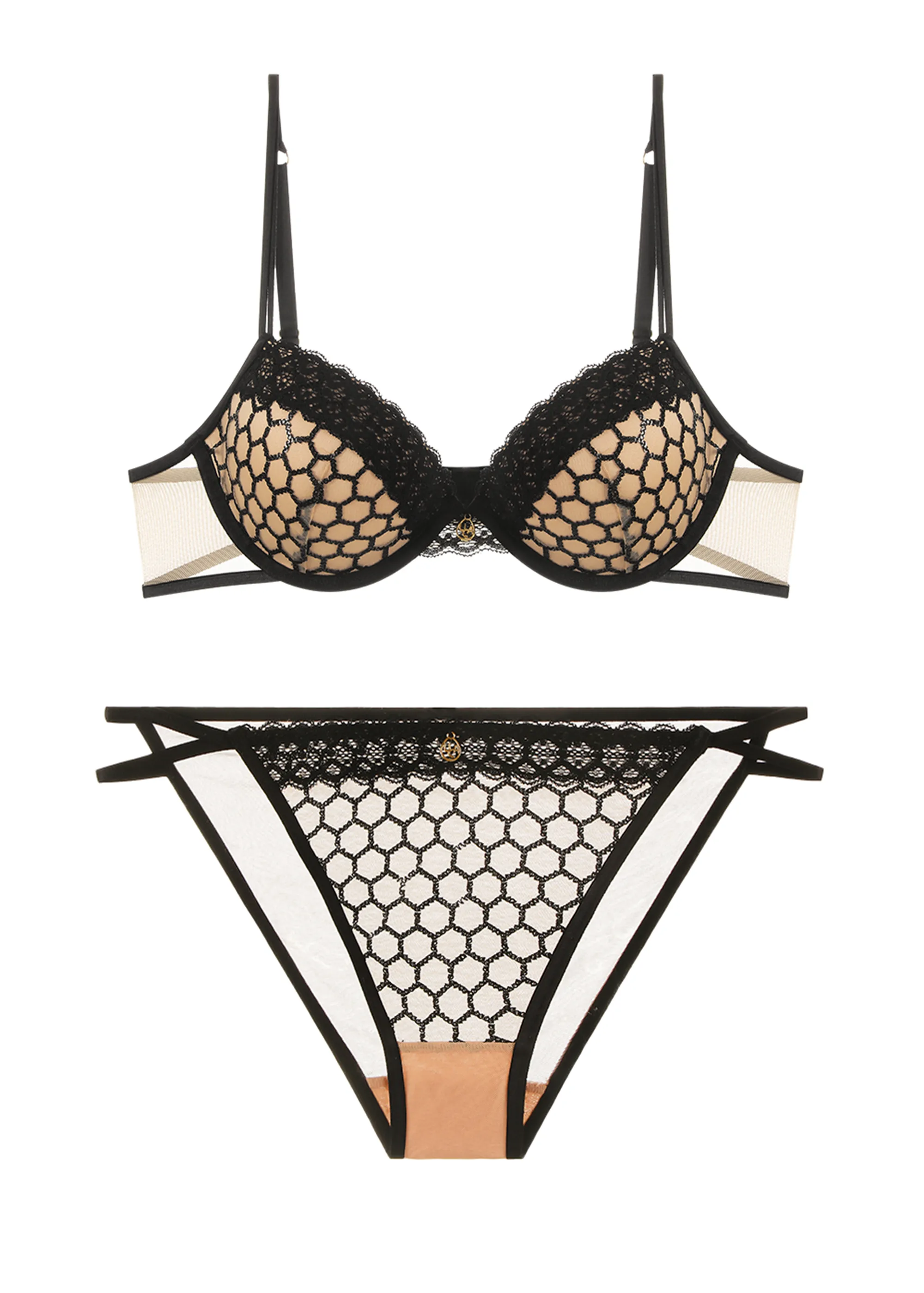 DAPHNE Sparkling Nude Lace Plus Bra & Panty Set sold by UCA Lingerie product image thumbnail 5