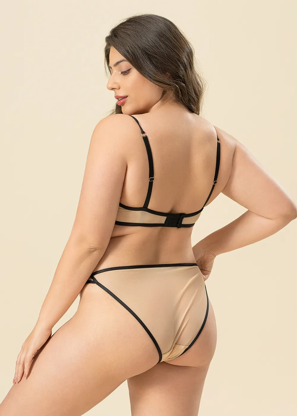 DAPHNE Sparkling Nude Lace Plus Bra & Panty Set sold by UCA Lingerie product image thumbnail 3