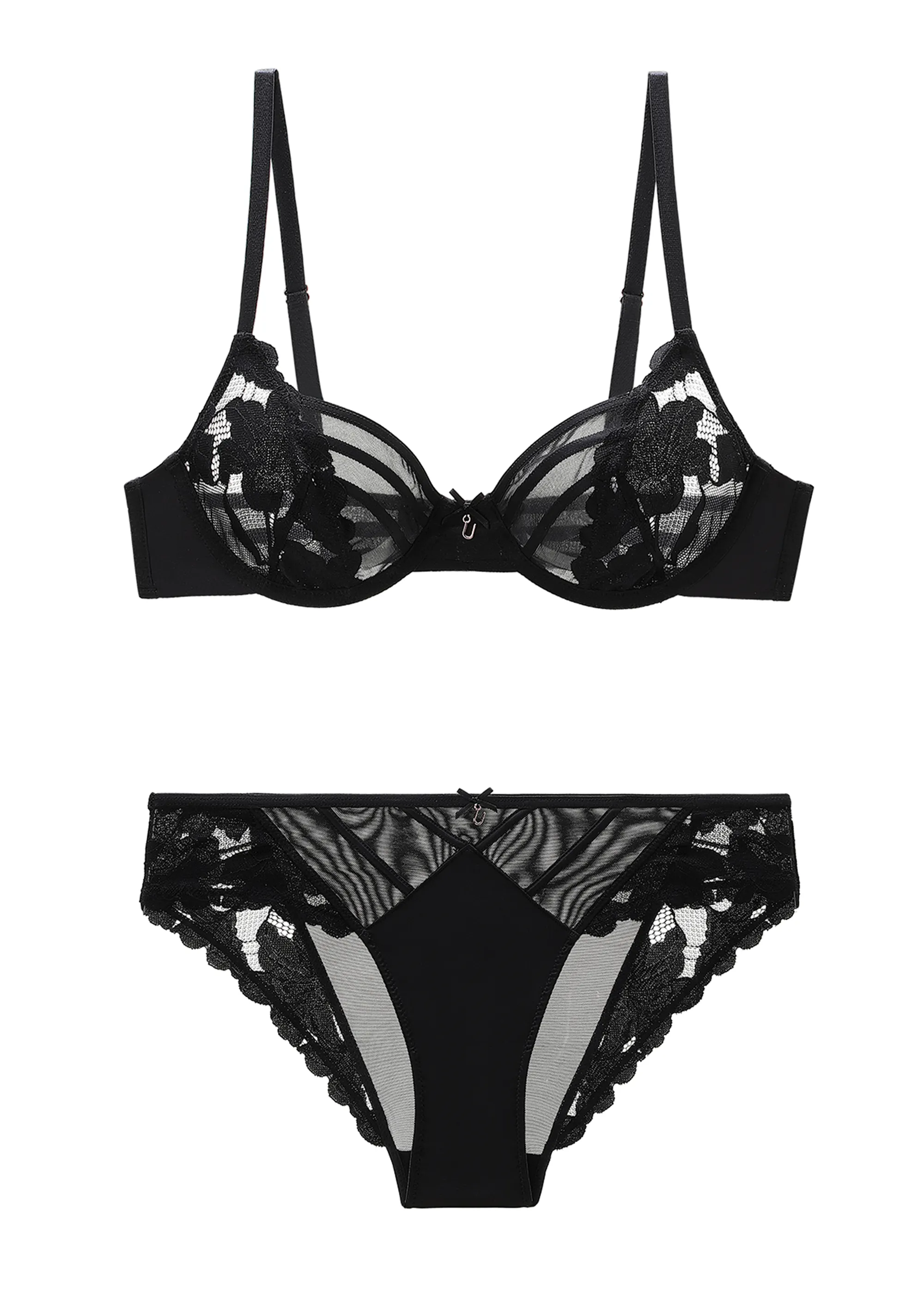 FLORA Plus Black Lace Lingerie Set sold by UCA Lingerie product image thumbnail 5