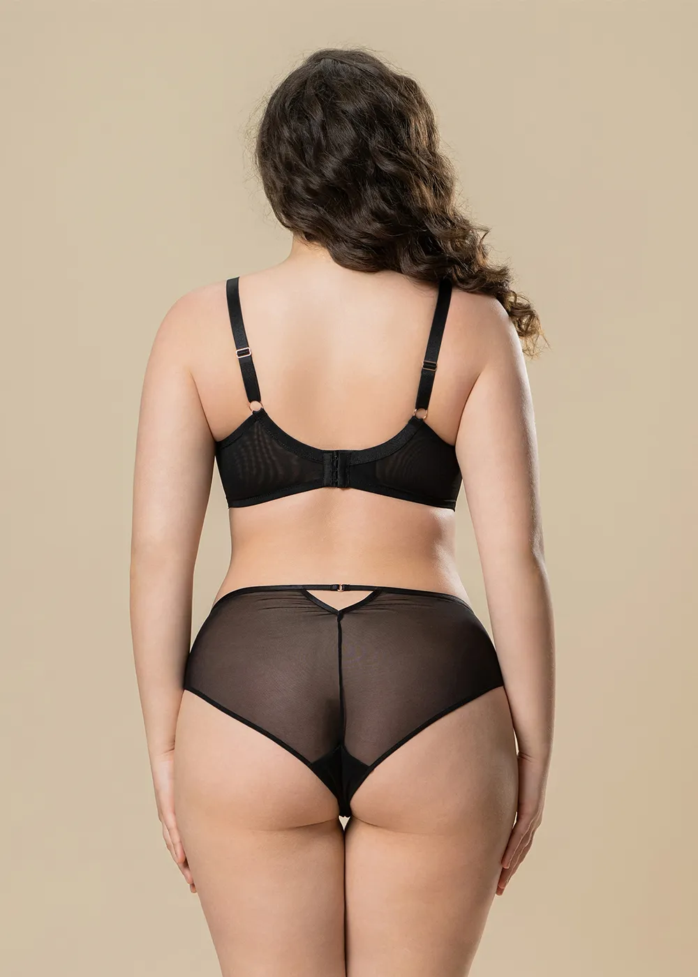 CAMILLA Plus Black Floral Embroidery Lace Lingerie Set sold by UCA Lingerie product image thumbnail 3