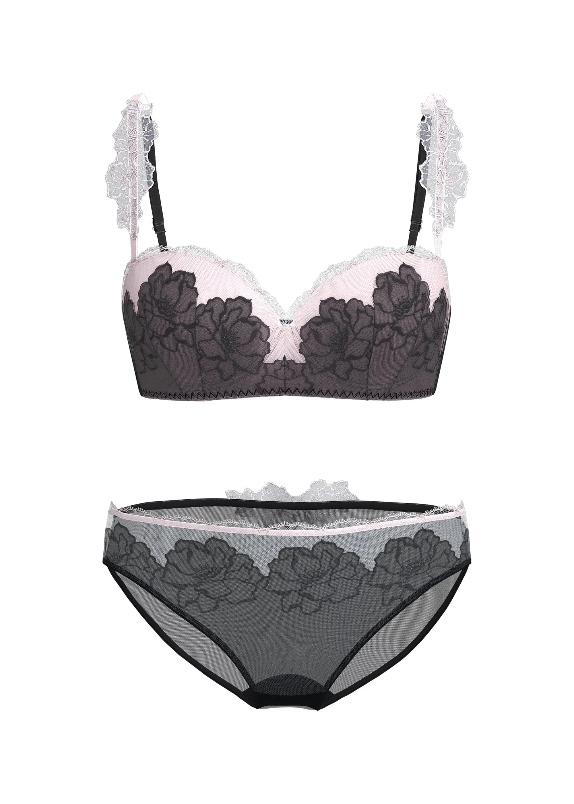 LUMI Embroidery Lace Bra & Plus Panty Set sold by UCA Lingerie product image thumbnail 5