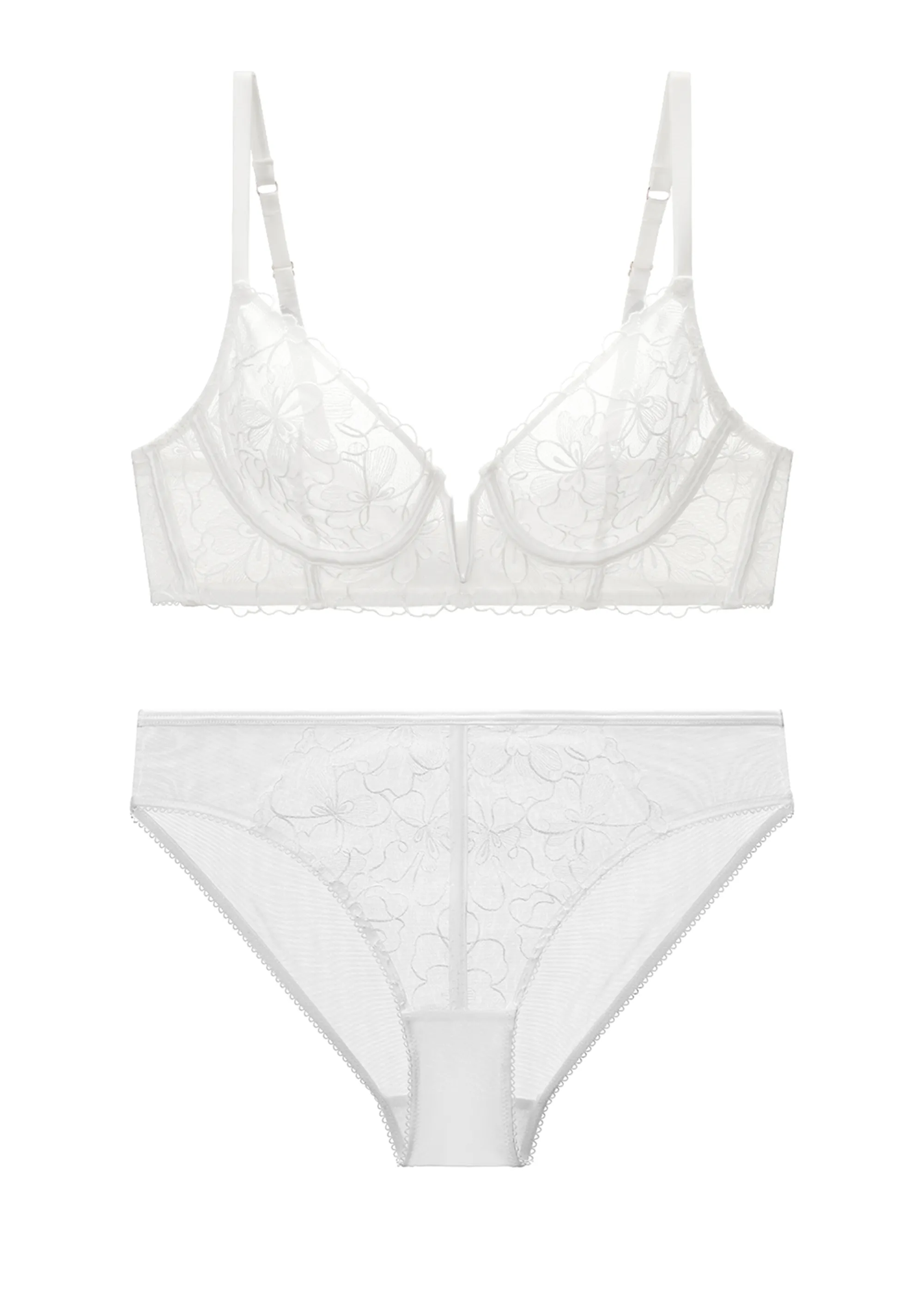 FREDERICA Plus White Floral Lace Lingerie Set sold by UCA Lingerie product image thumbnail 5