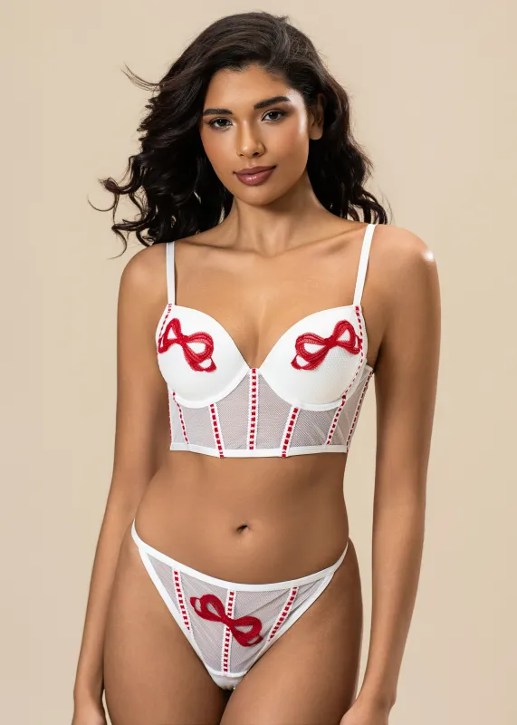 BRIELLE White Mesh Lingerie Set sold by UCA Lingerie