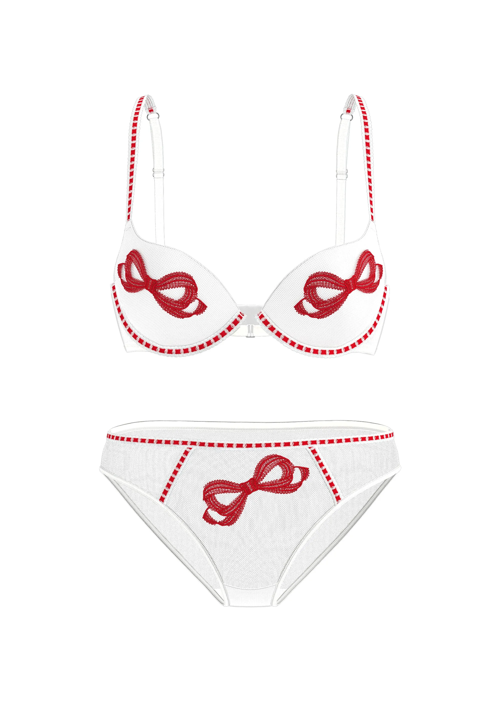 BIANCA White Mesh Lingerie Set sold by UCA Lingerie product image thumbnail 5