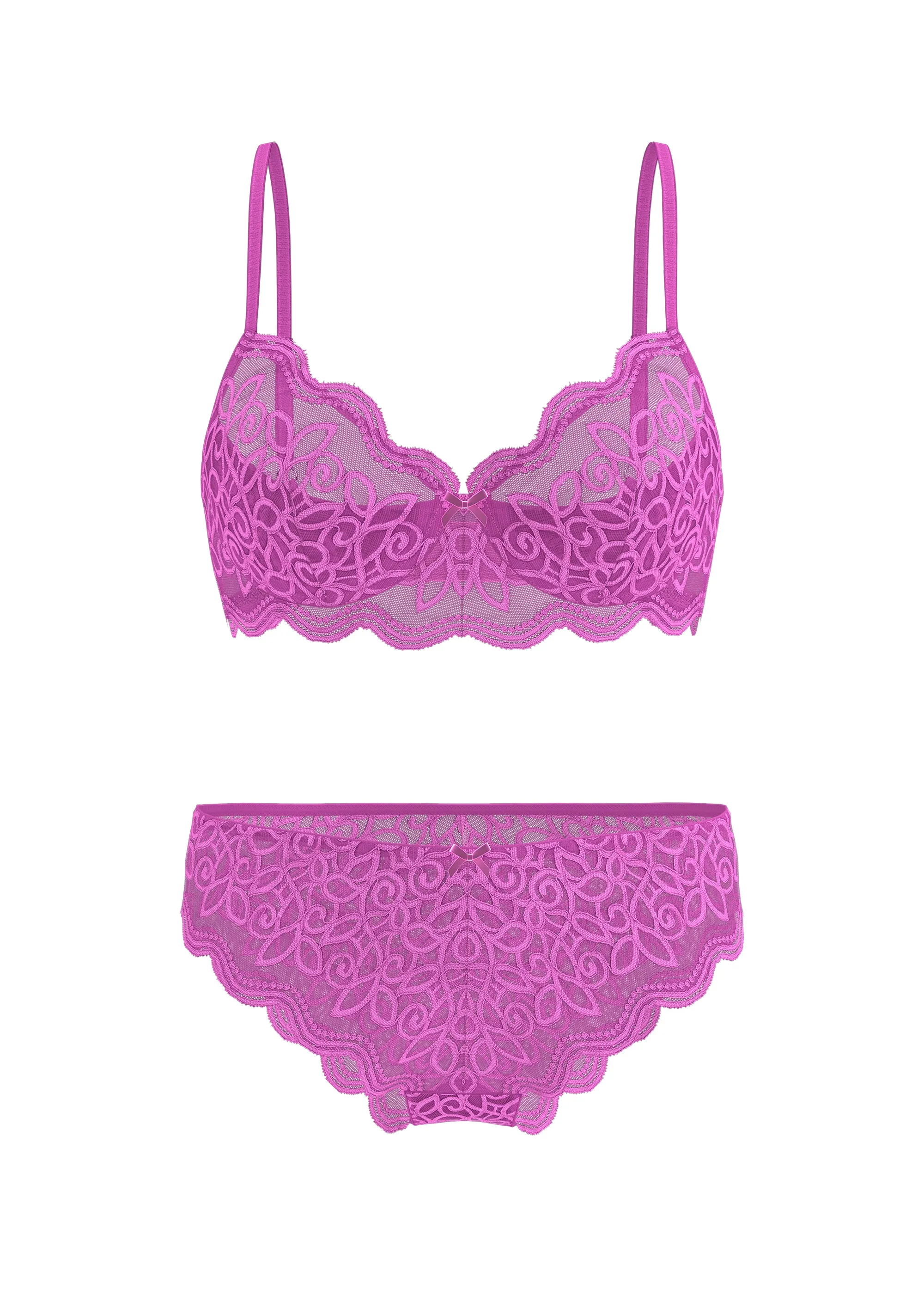 SASHA Plus Fushia Floral Lace Lingerie Set sold by UCA Lingerie product image thumbnail 5