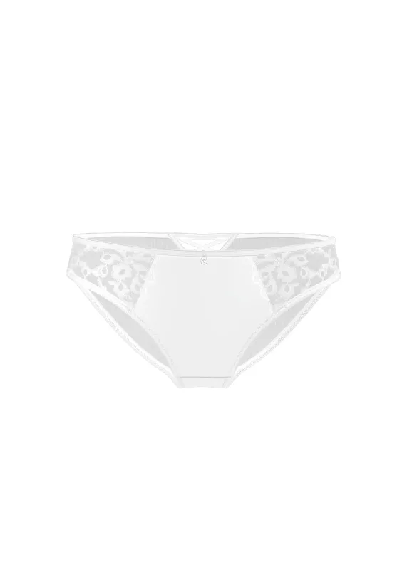 RENEE Plus White Floral Embroidery Lace Brief Panties made by UCA Lingerie