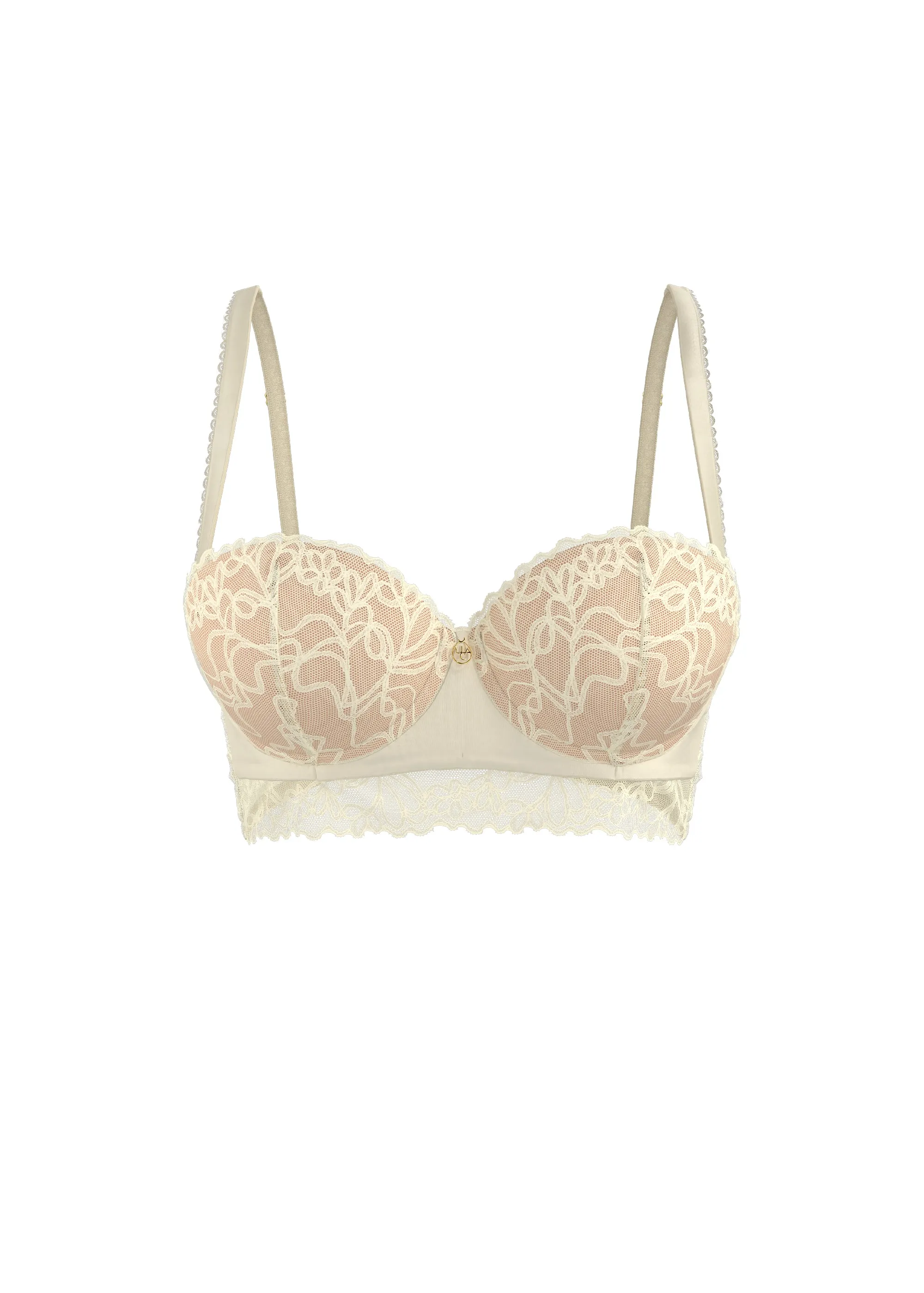 KERENSA Off White Lace Balconette Long Bra sold by UCA Lingerie product image thumbnail 5