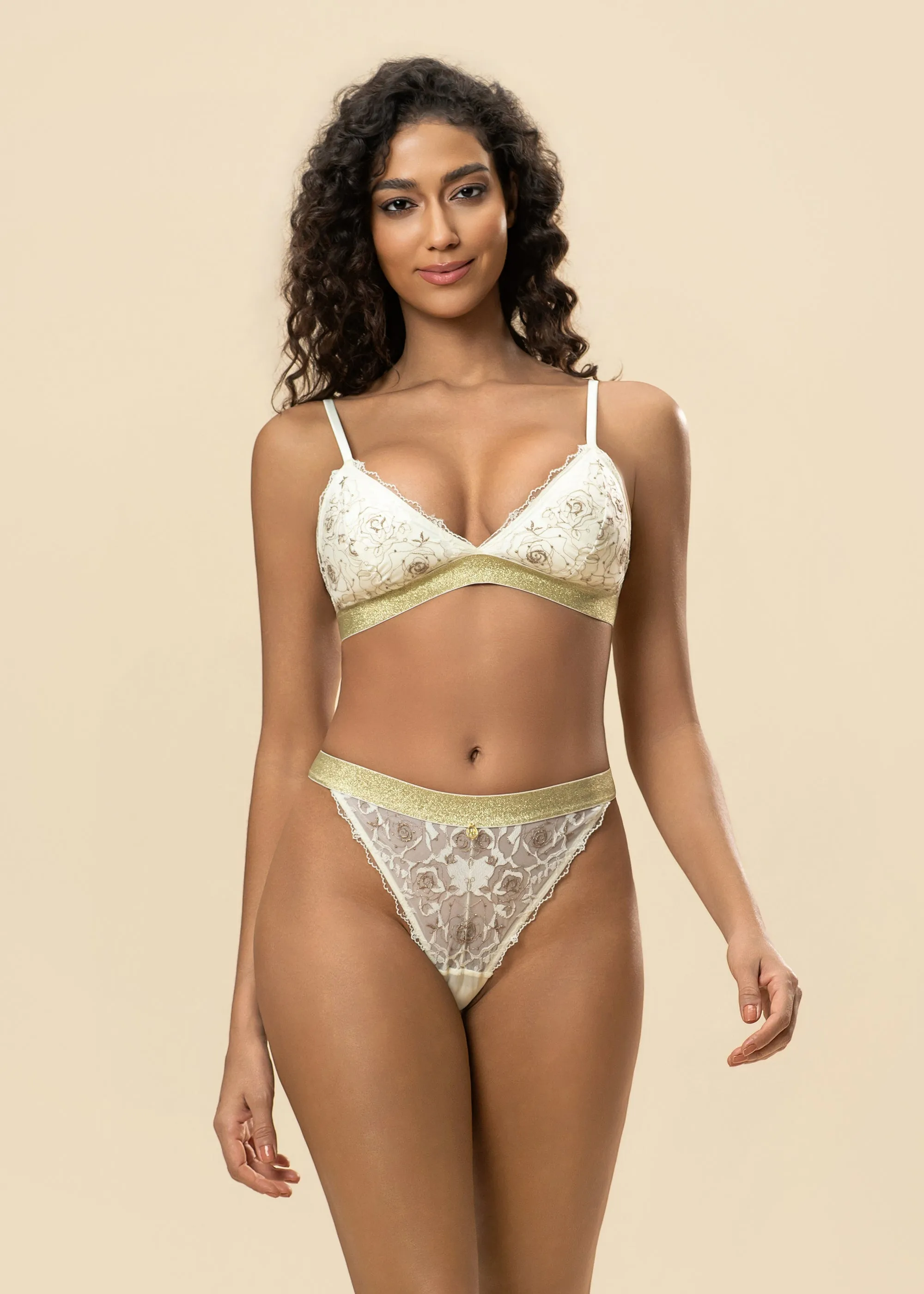 TANSY Embroidery Lace Wireless Bra & Plus Panty Set sold by UCA Lingerie
