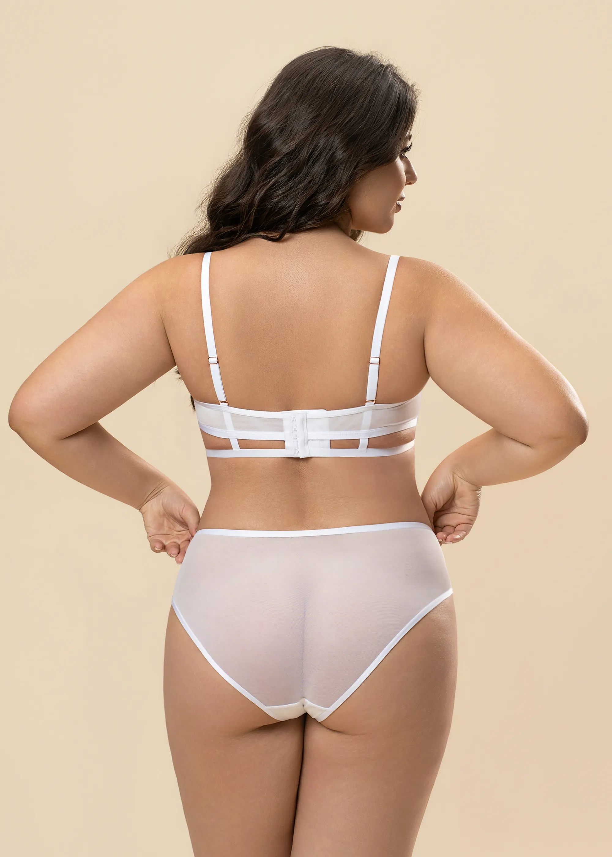 RORA Plus White Lace Wired Balconette Bra sold by UCA Lingerie product image thumbnail 3