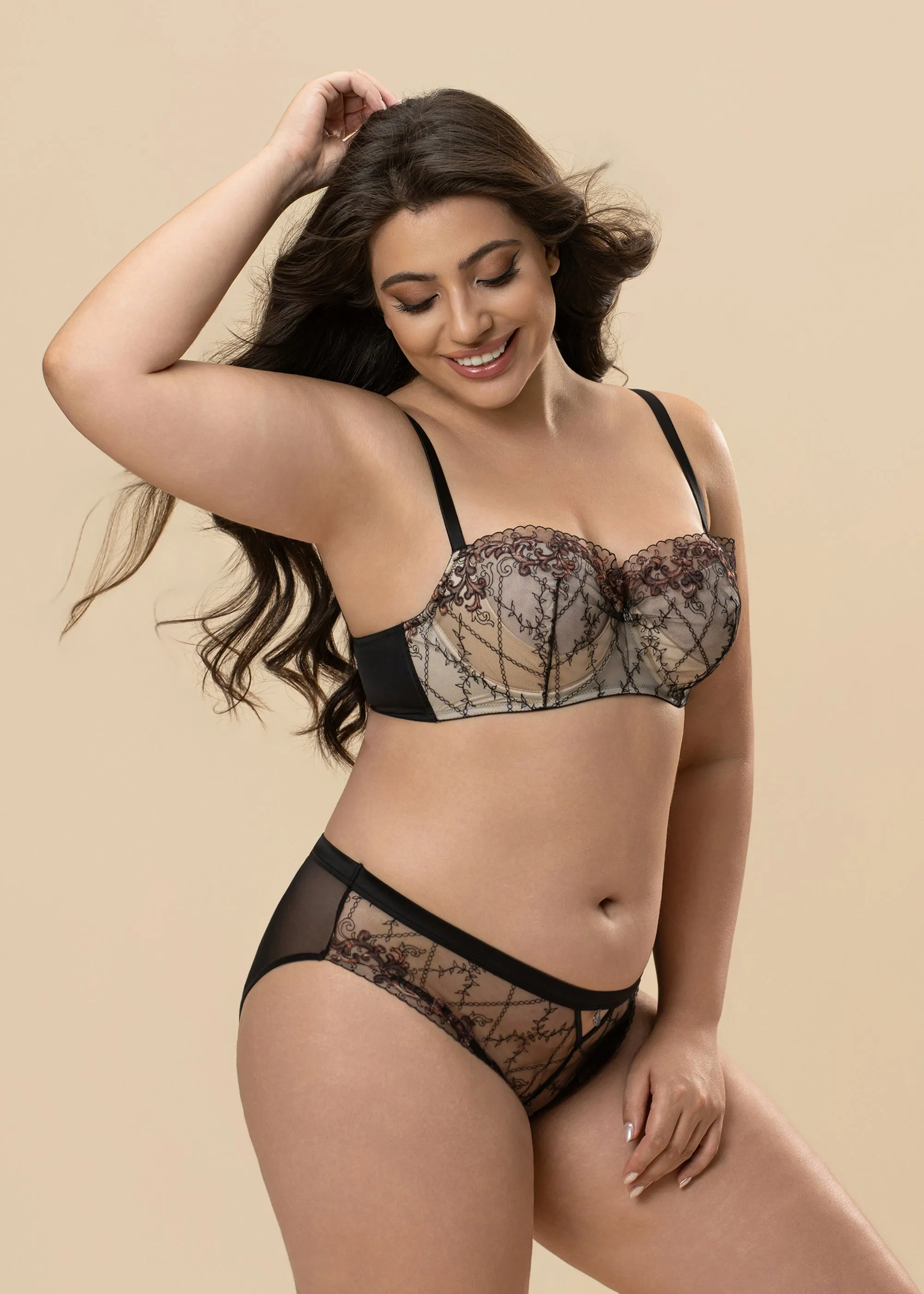 CYNTHIA Leopard Embroidery Plus Bra & Panty Set sold by UCA Lingerie product image thumbnail 2