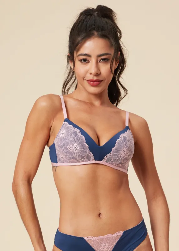 IRENE Lace Wireless Molded Triangle Bralette Bra sold by UCA Lingerie