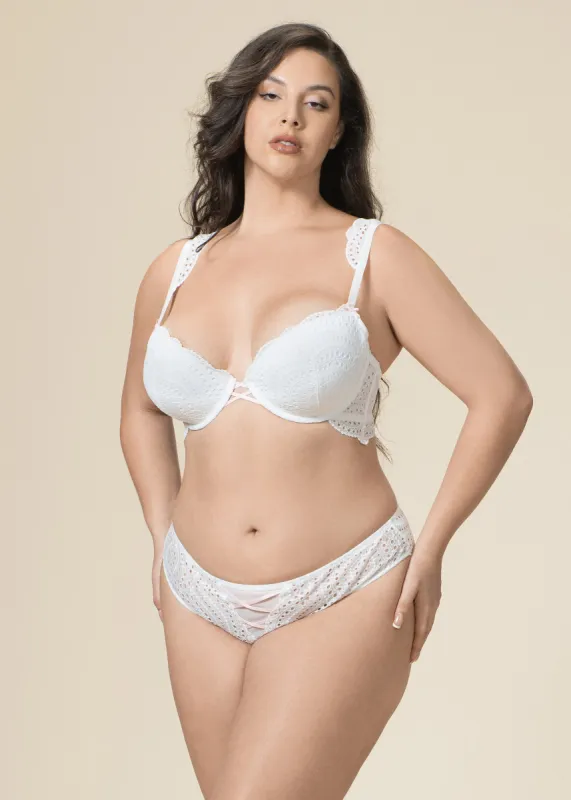 ARIA Plus Push-Up Lace Underwired Demi Bra sold by UCA Lingerie