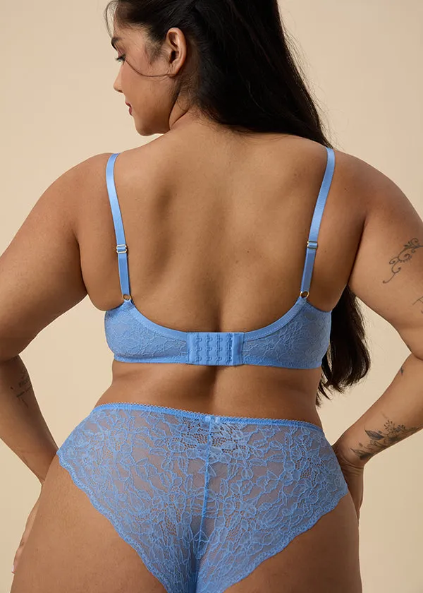 LYDIA Plus Blue Recycled Lace Plunge Push-up Bra sold by UCA Lingerie product image thumbnail 3