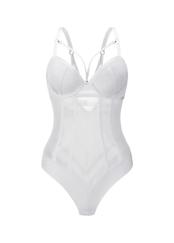 TINA Plus Sexy Push-Up Mesh White Bodysuit sold by UCA Lingerie product image thumbnail 5