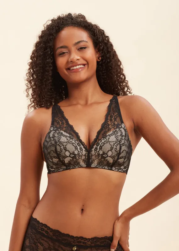 LISA Sexy Recycled Lace Wireless Black Bra sold by UCA Lingerie
