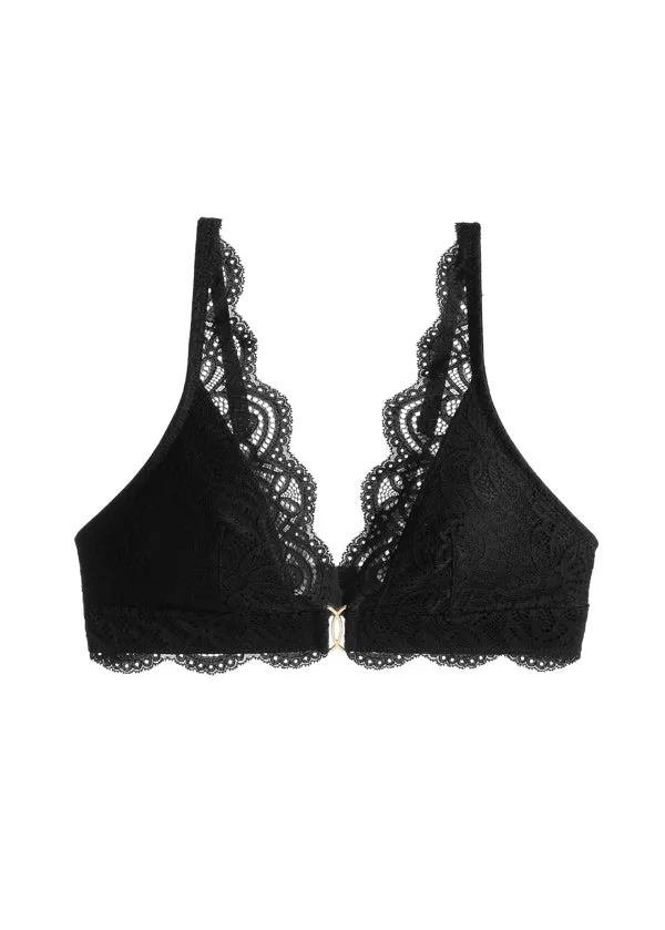 MIA Back-Closure Black Lace Bralettes in Triangle Cup sold by UCA Lingerie product image thumbnail 5