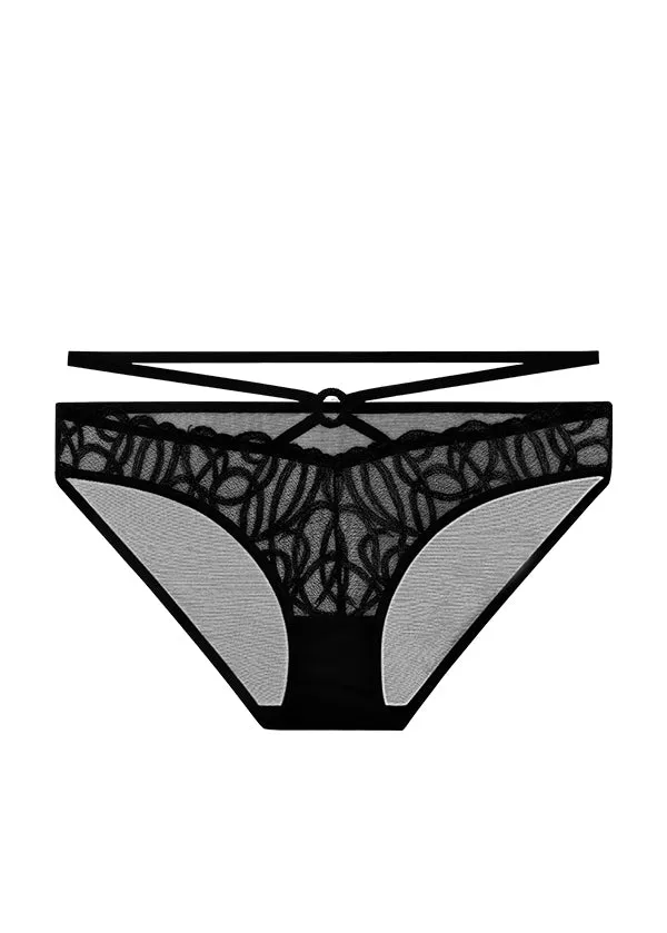 RUBY Black Embroidery Lace Hipster Panties sold by UCA Lingerie product image thumbnail 5