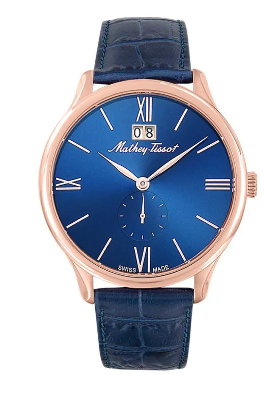 Edmond Leather H1886QPBU made by Mathey-Tissot