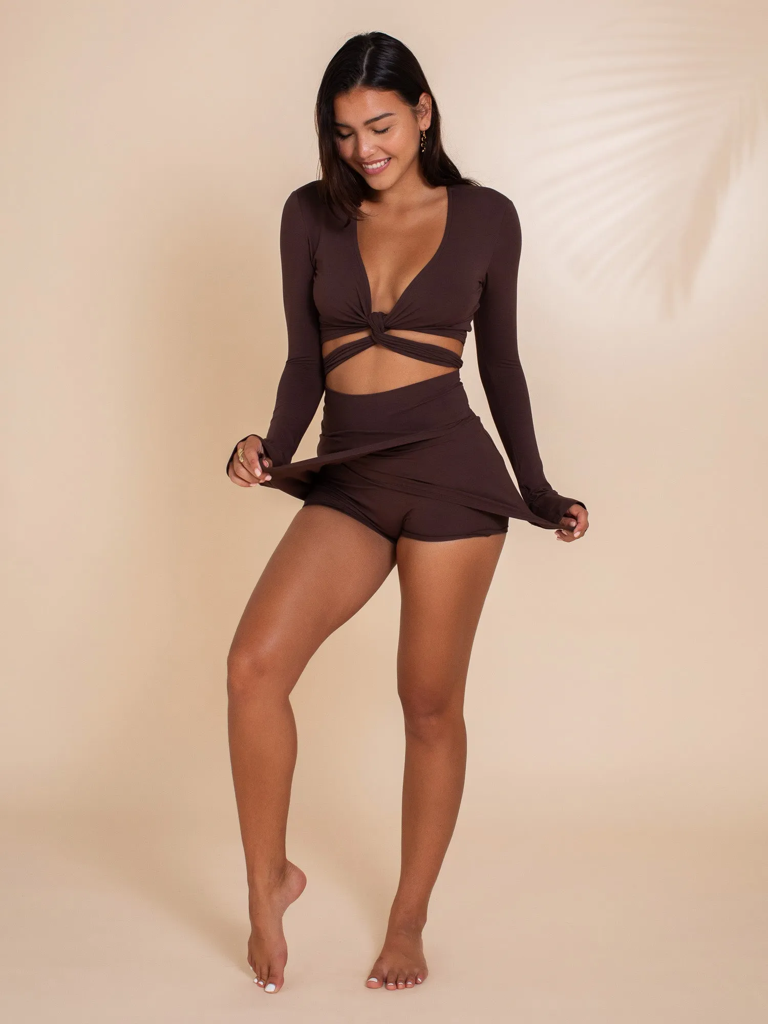 Demi Skort - Cacao sold by The Royal Codes product image thumbnail 2