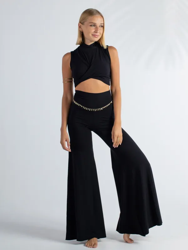 Juno Slit Pant - Black Onyx sold by The Royal Codes
