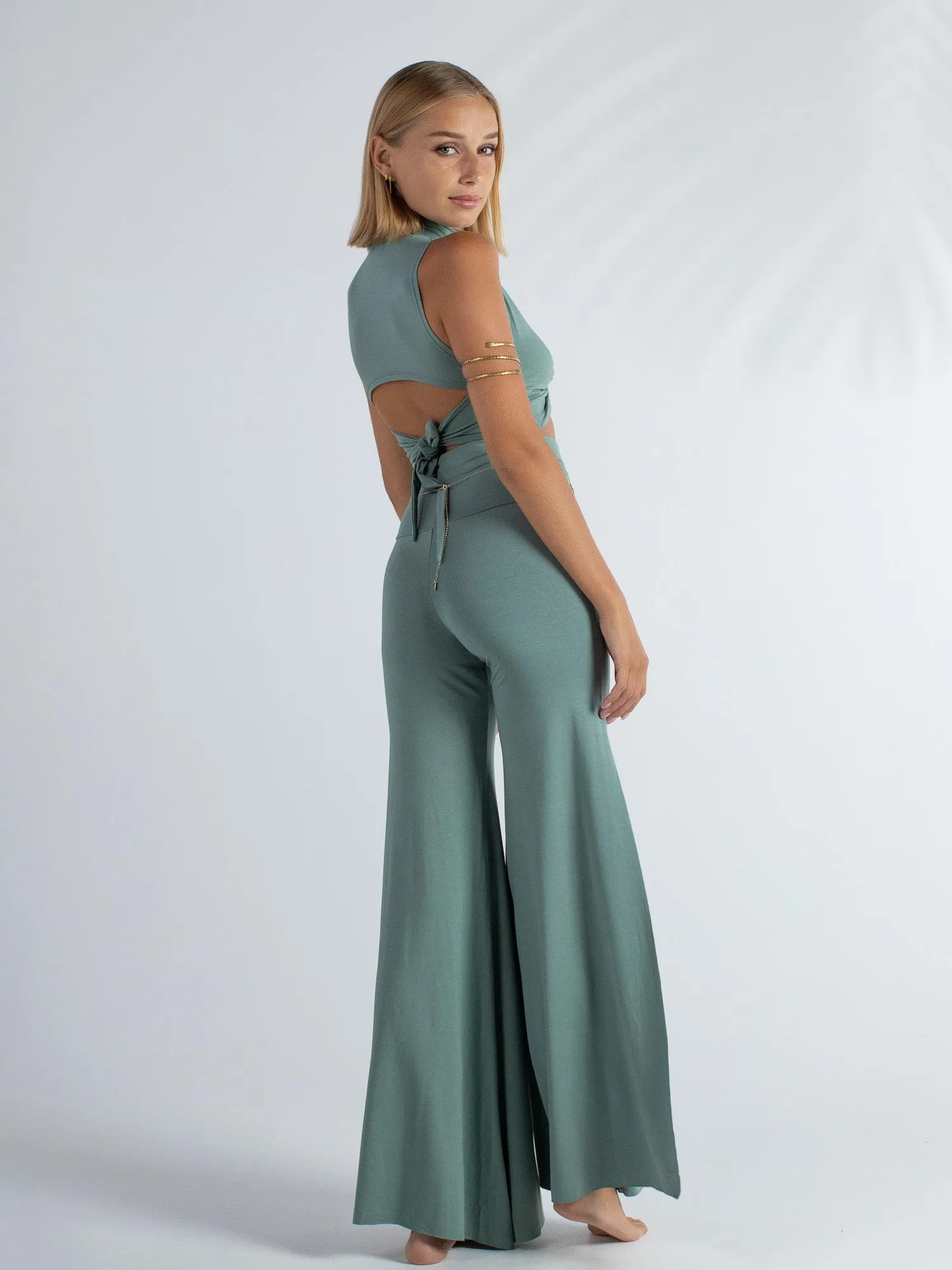 Juno Slit Pant - Sage sold by The Royal Codes product image thumbnail 2