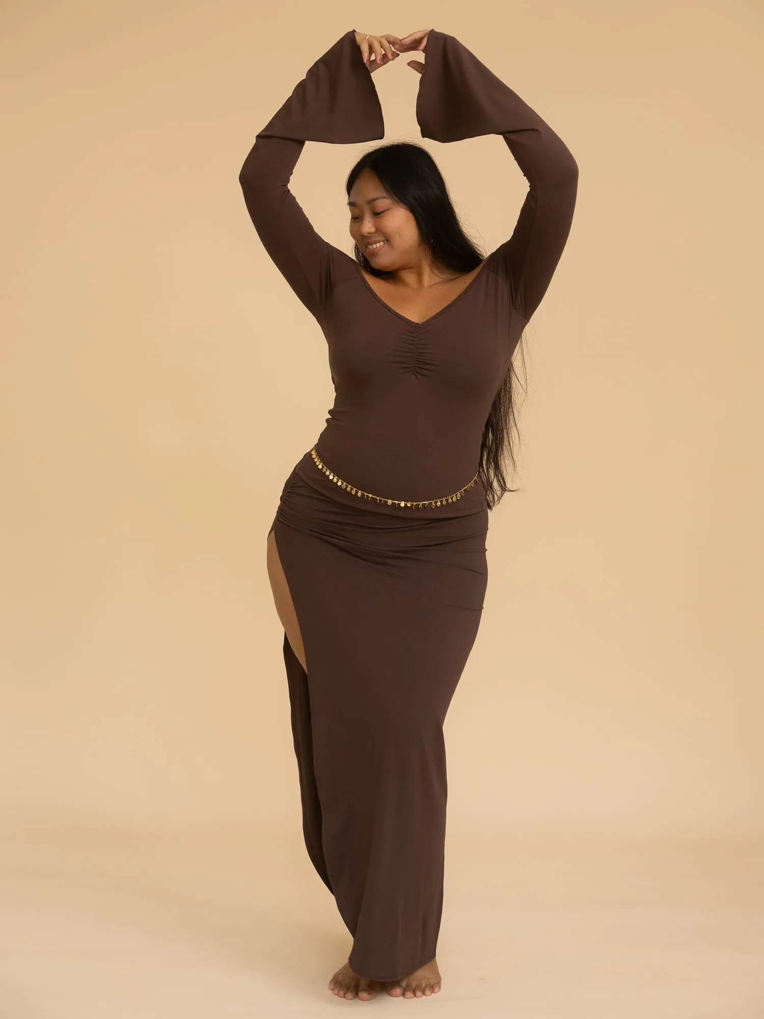 Long Persephone Top - Cacao sold by The Royal Codes product image thumbnail 2