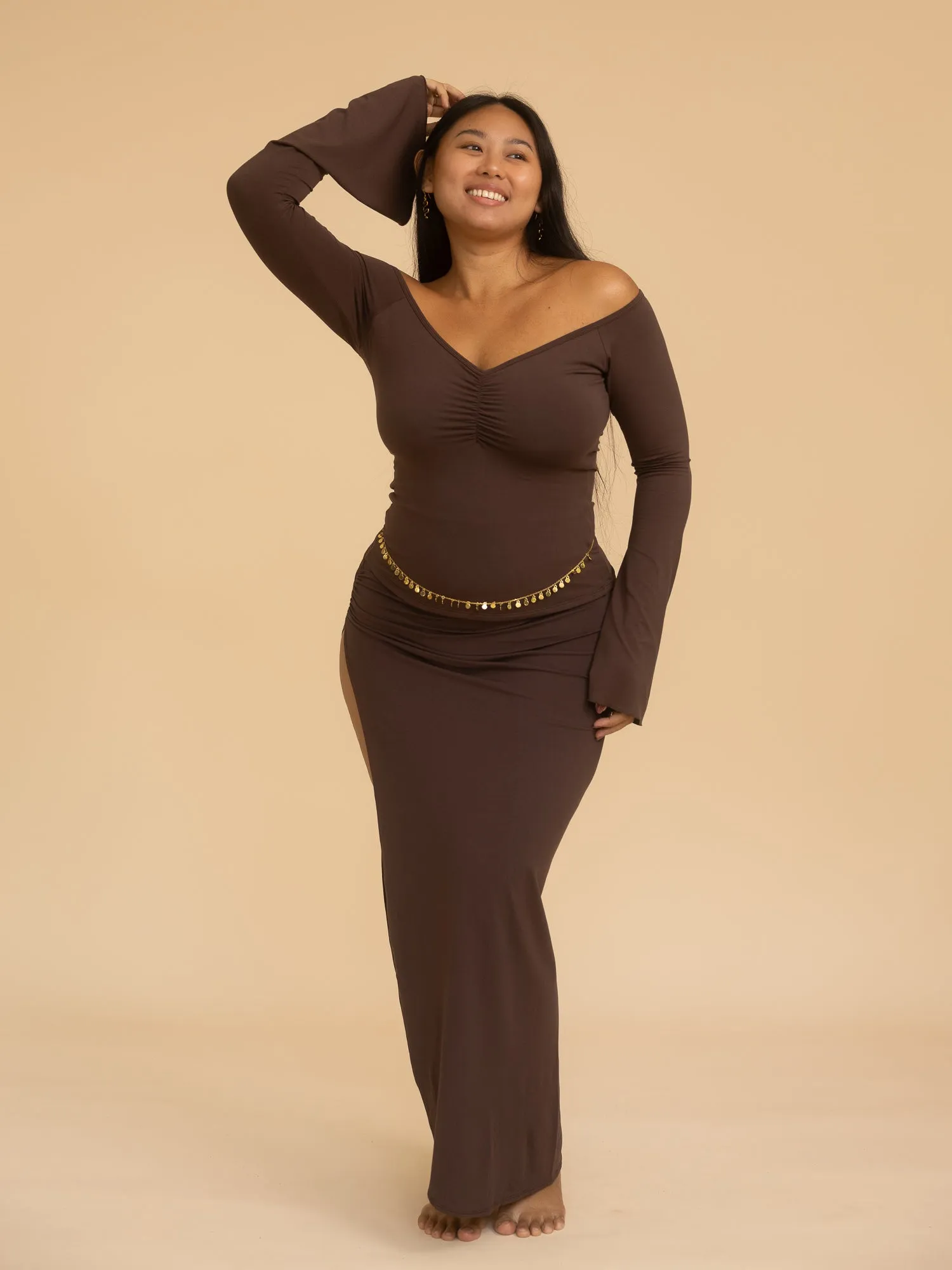 Long Persephone Top - Cacao sold by The Royal Codes product image thumbnail 3