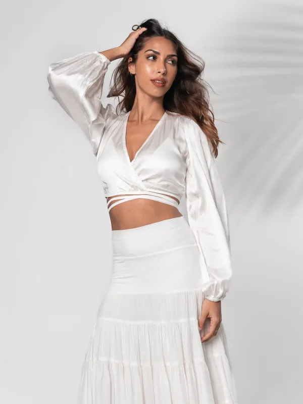 Flora Tie Top - Ivory made by The Royal Codes