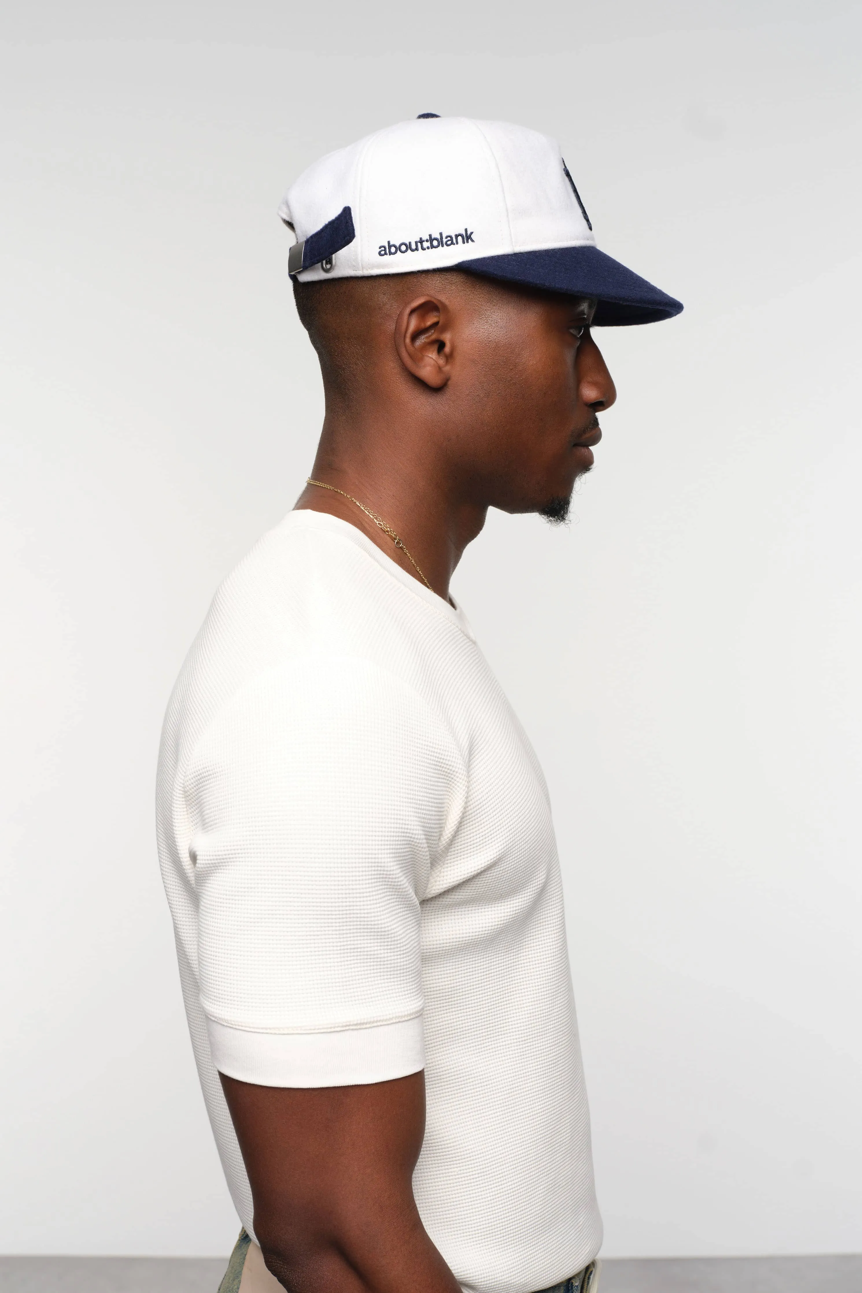 monogram wool cap ecru/navy sold by about:blank product image thumbnail 3