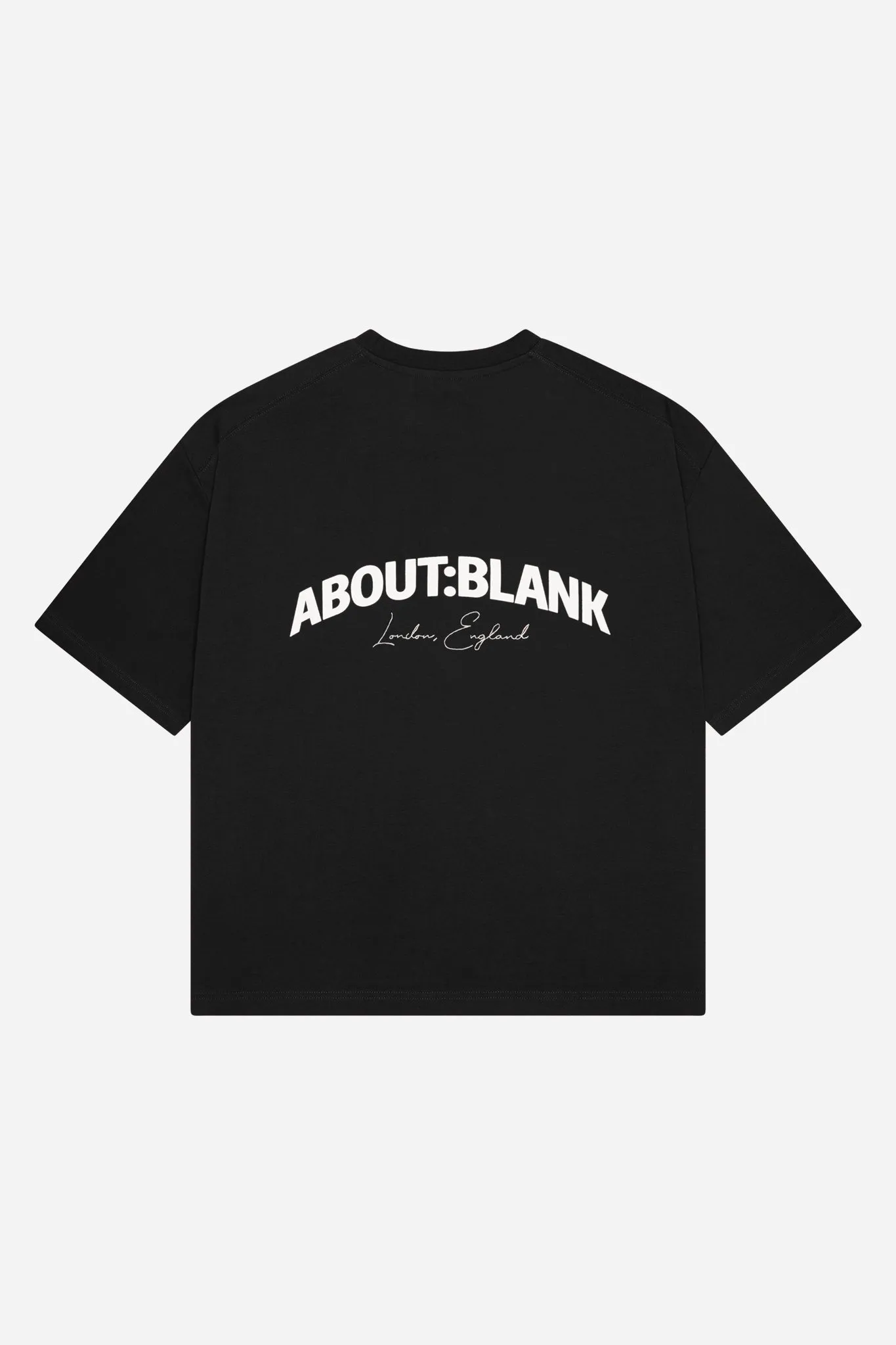 arched logo t-shirt black/ecru sold by about:blank