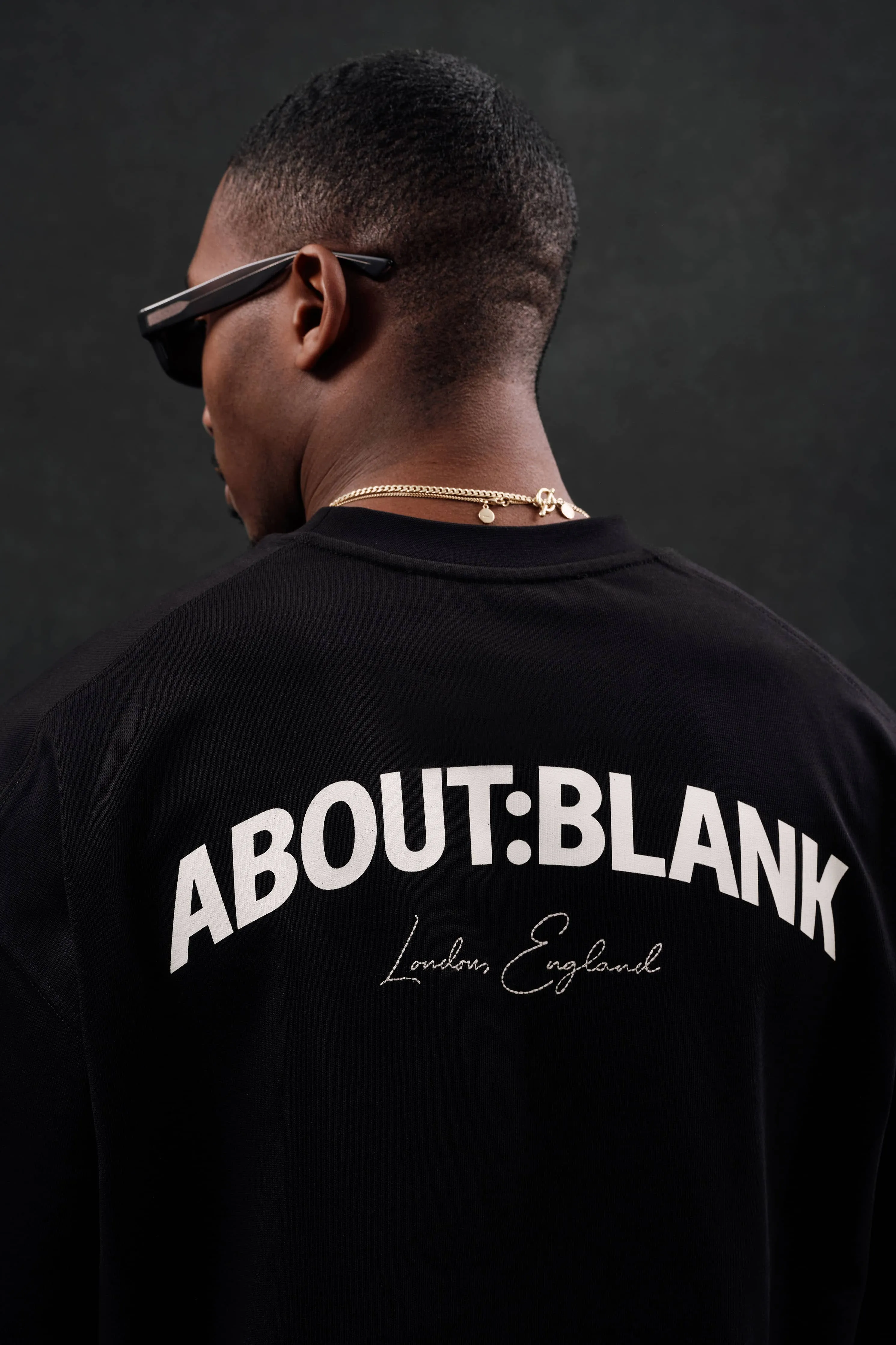 arched logo t-shirt black/ecru sold by about:blank product image thumbnail 4