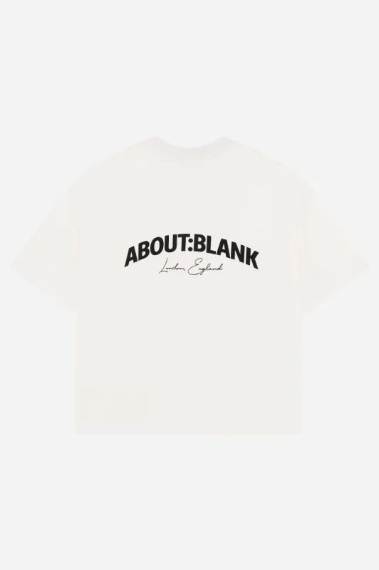 arched logo t-shirt oat/black sold by about:blank