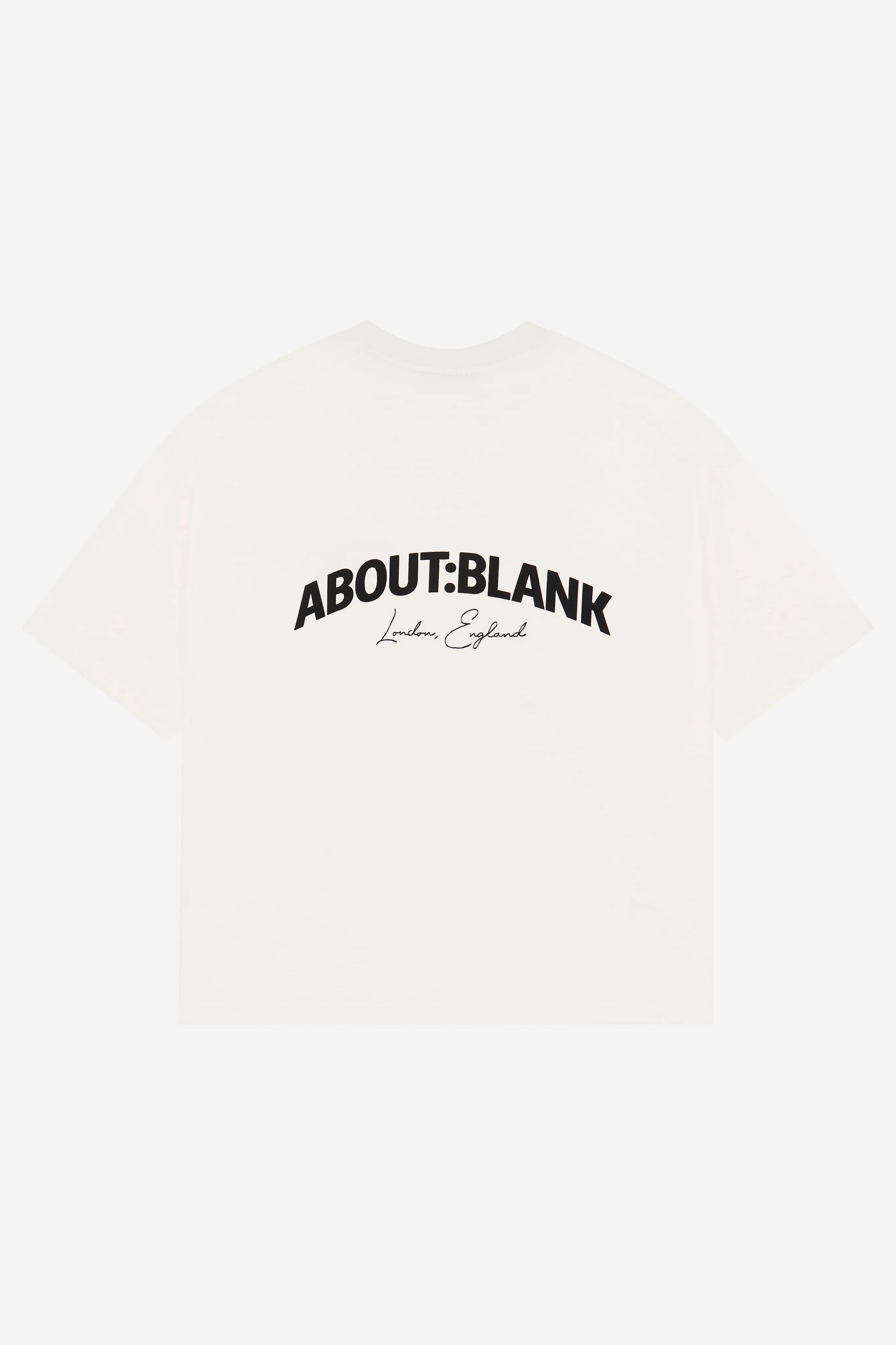 arched logo t-shirt oat/black sold by about:blank