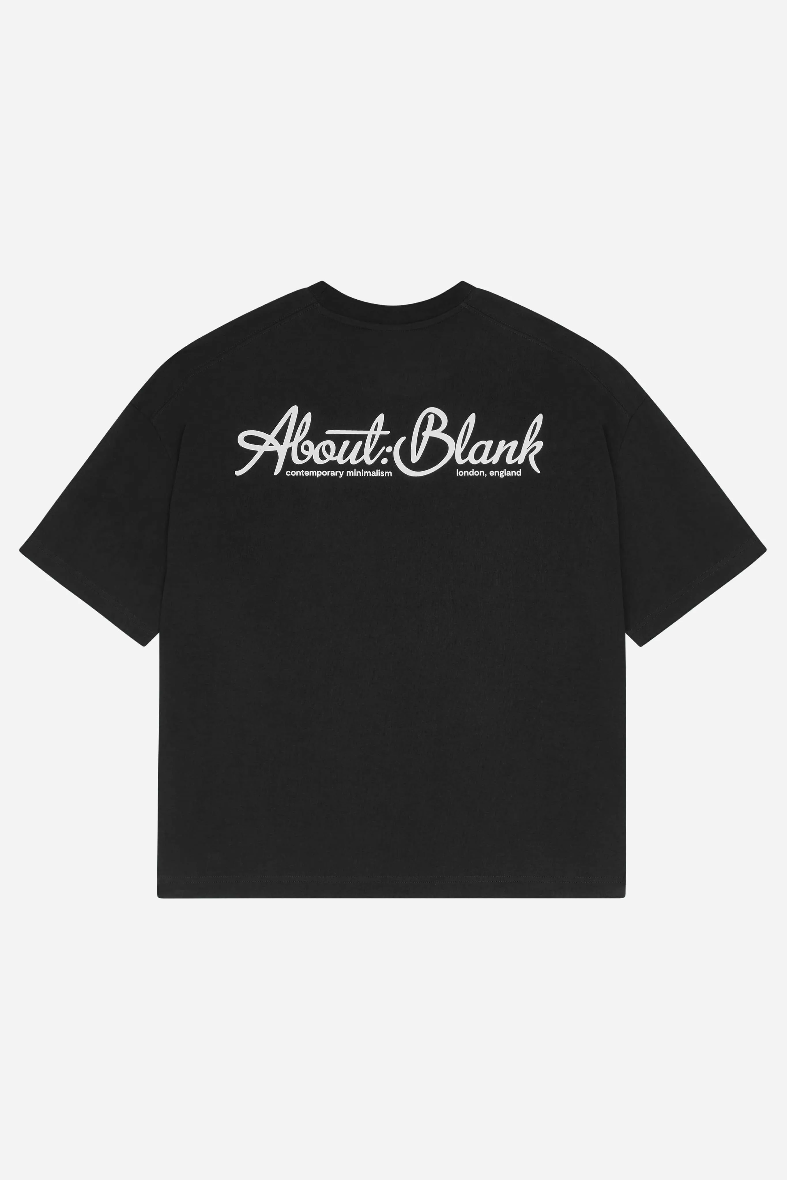 banner t-shirt black/ecru sold by about:blank