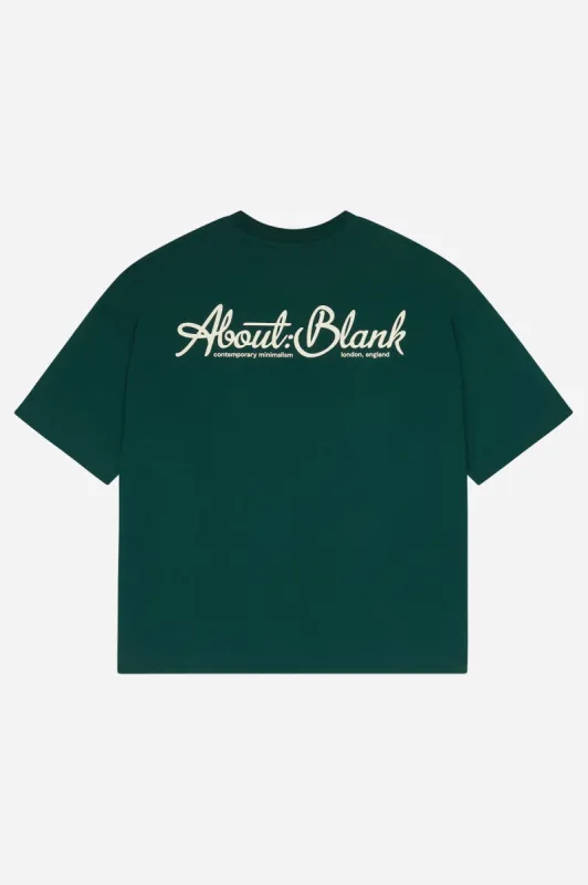 banner t-shirt epsom green/ecru sold by about:blank