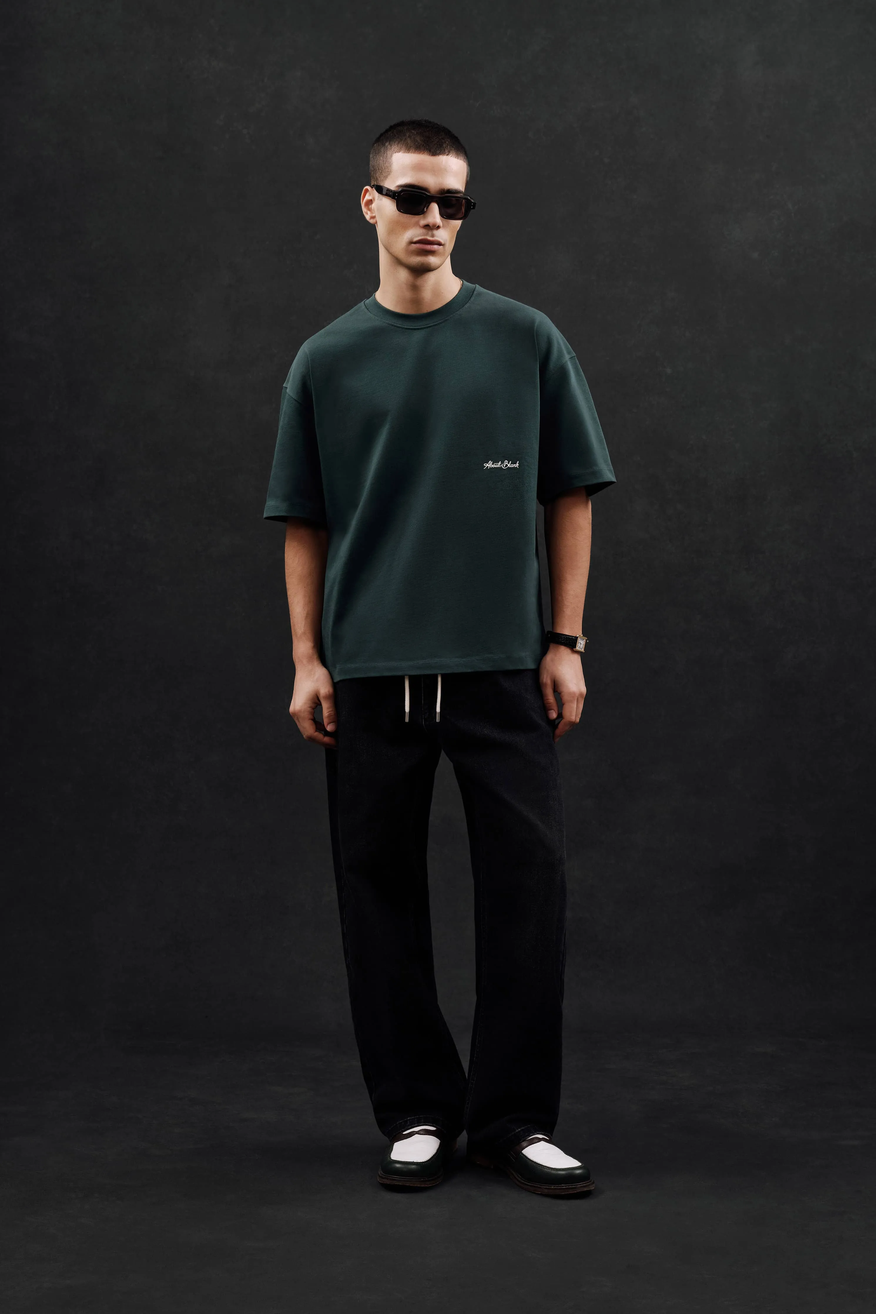 banner t-shirt epsom green/ecru sold by about:blank product image thumbnail 2