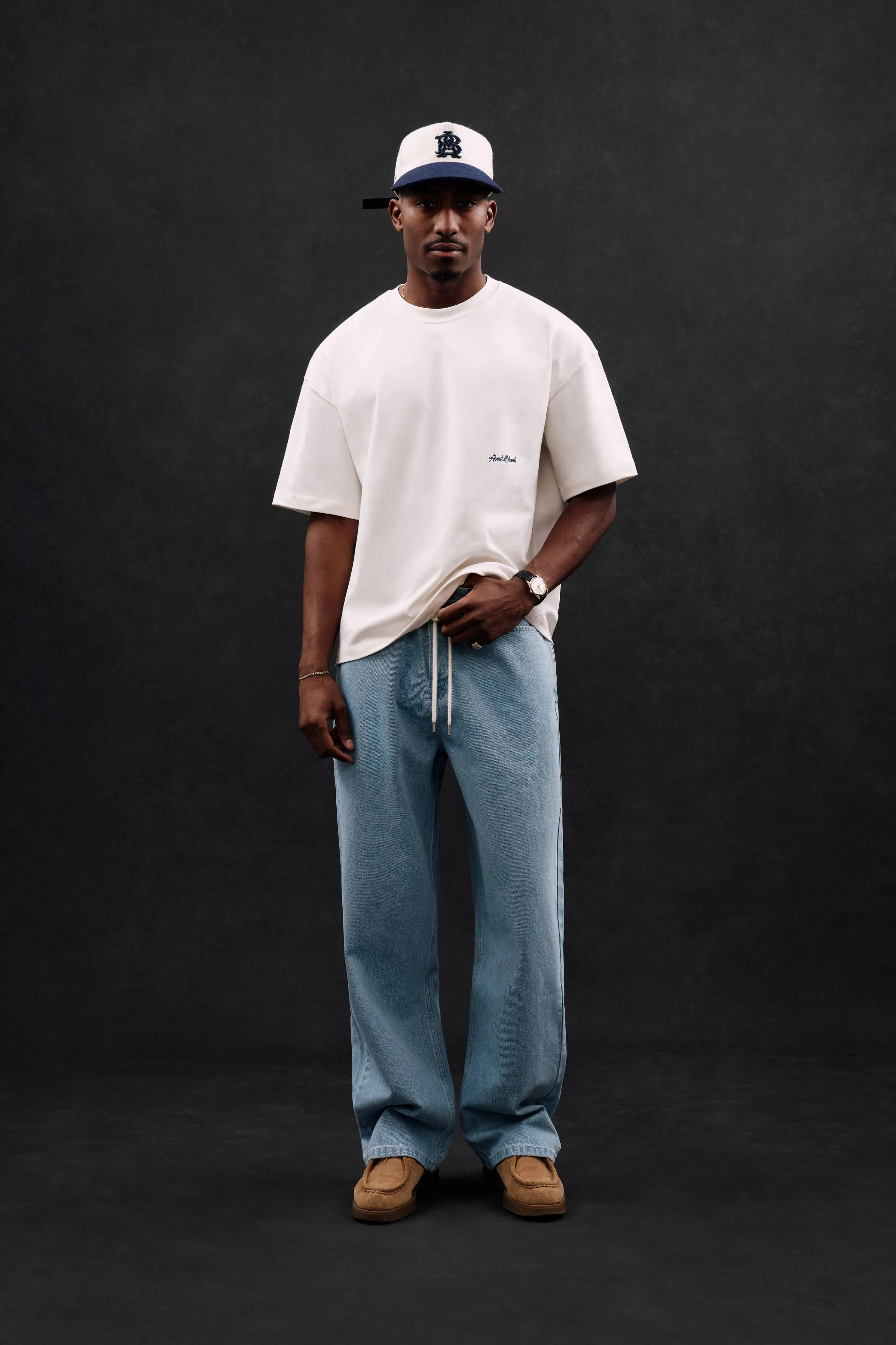 banner t-shirt oat/estate blue sold by about:blank product image thumbnail 2