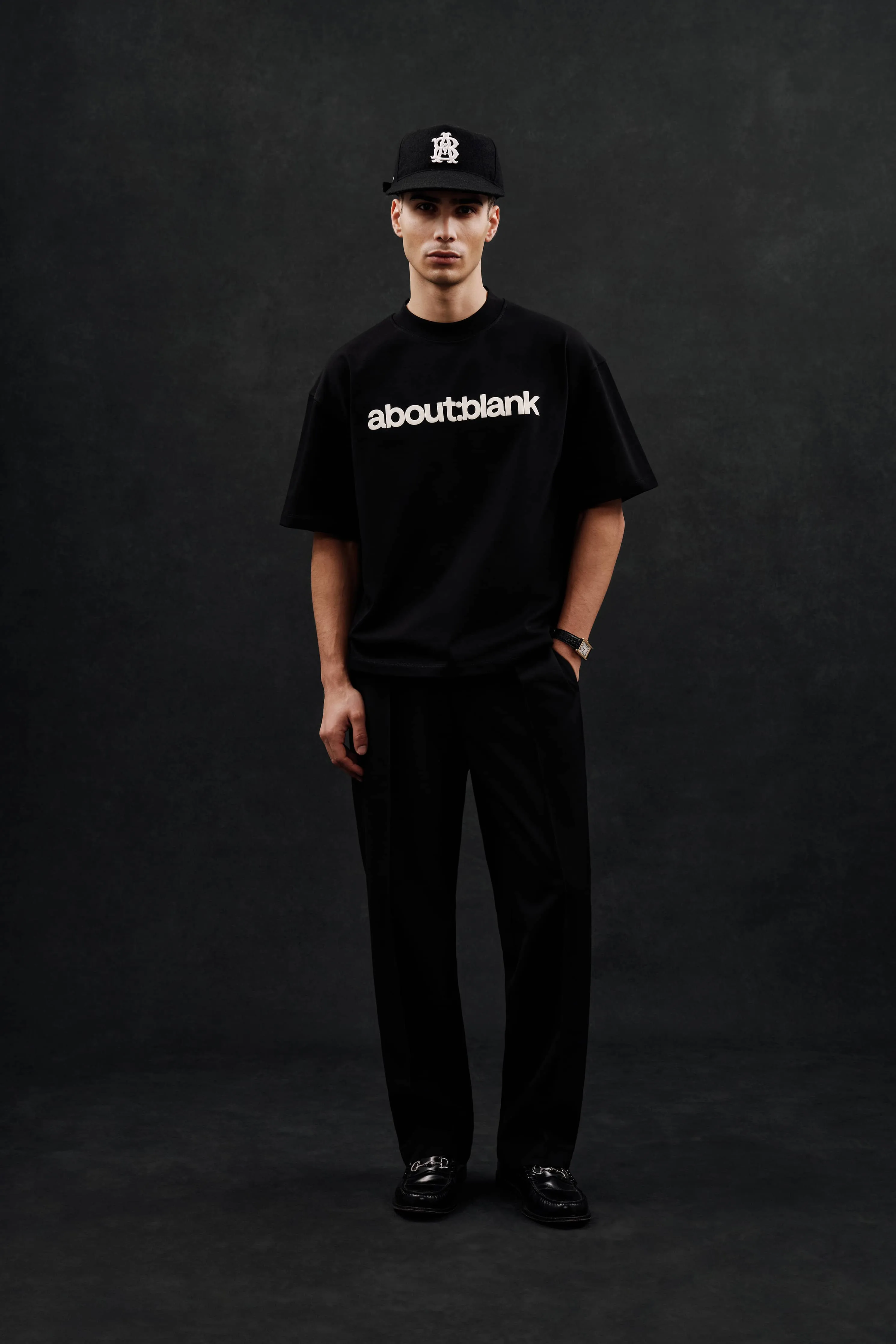 block mock neck t-shirt black/oat sold by about:blank product image thumbnail 2