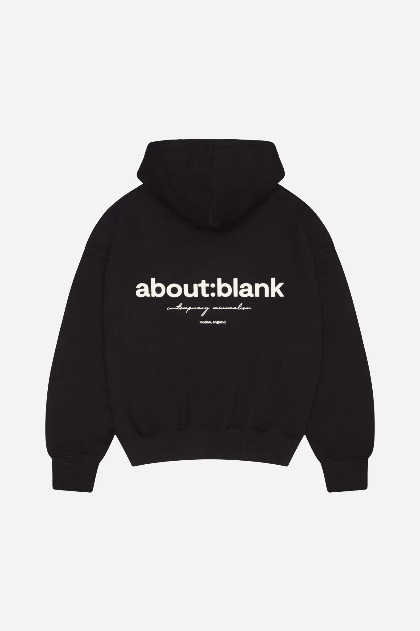 box hoodie black/ecru sold by about:blank