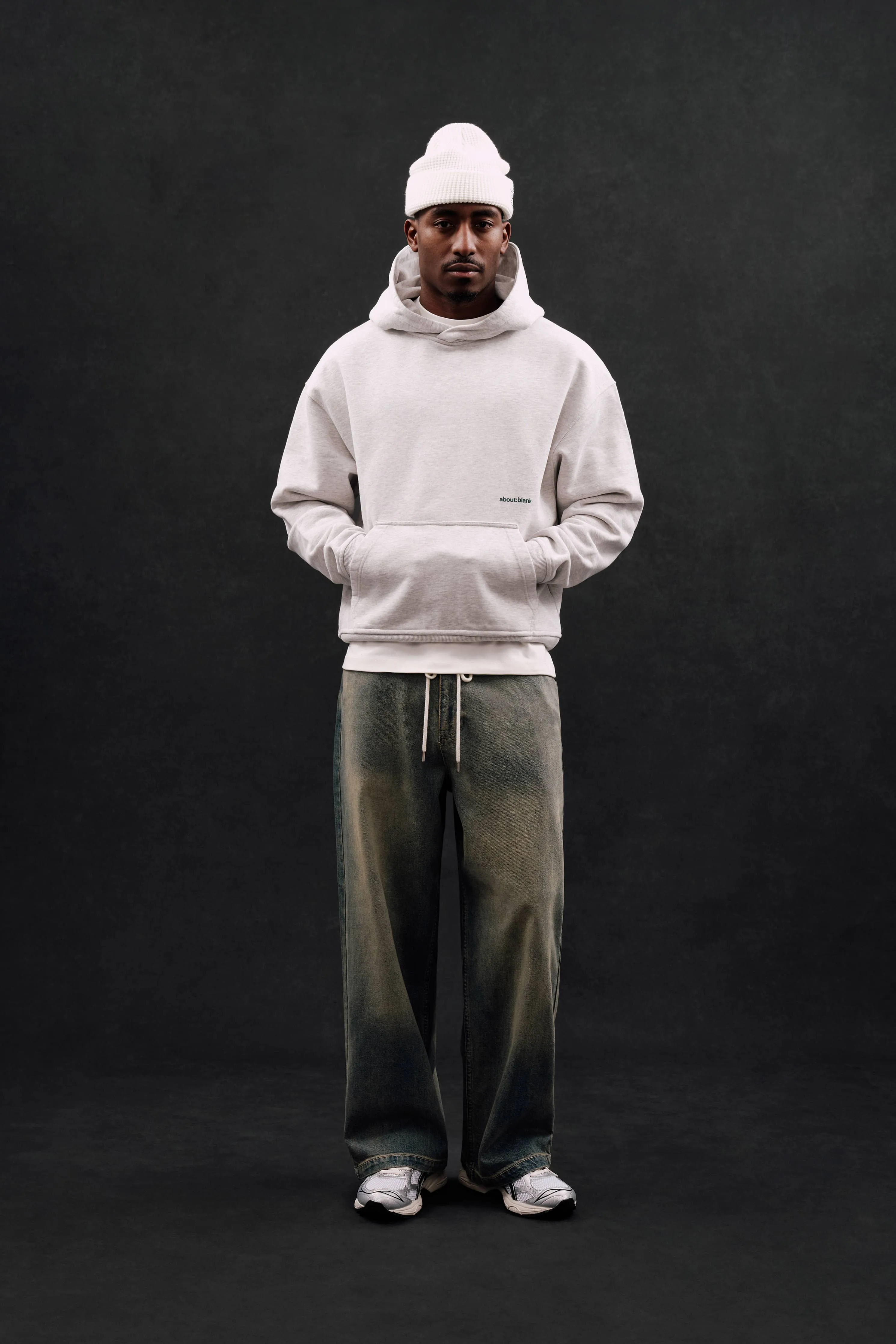 box hoodie grey marl/epsom green sold by about:blank product image thumbnail 2